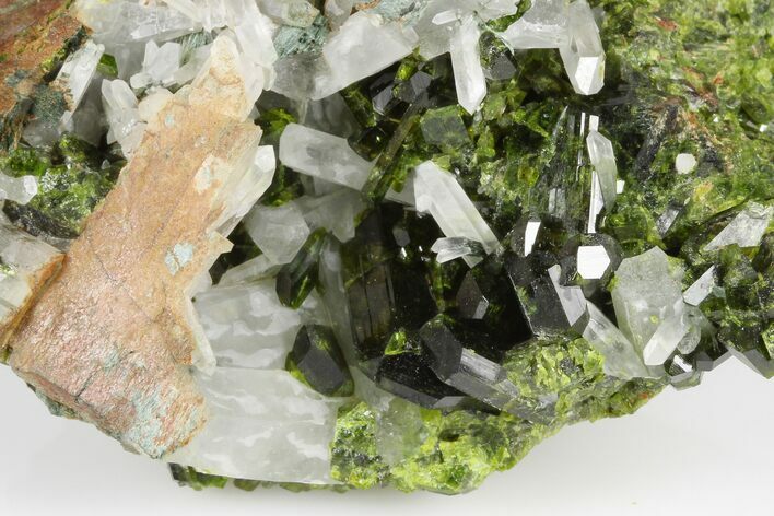 Epidote Crystal Cluster with Quartz - Peru #181659